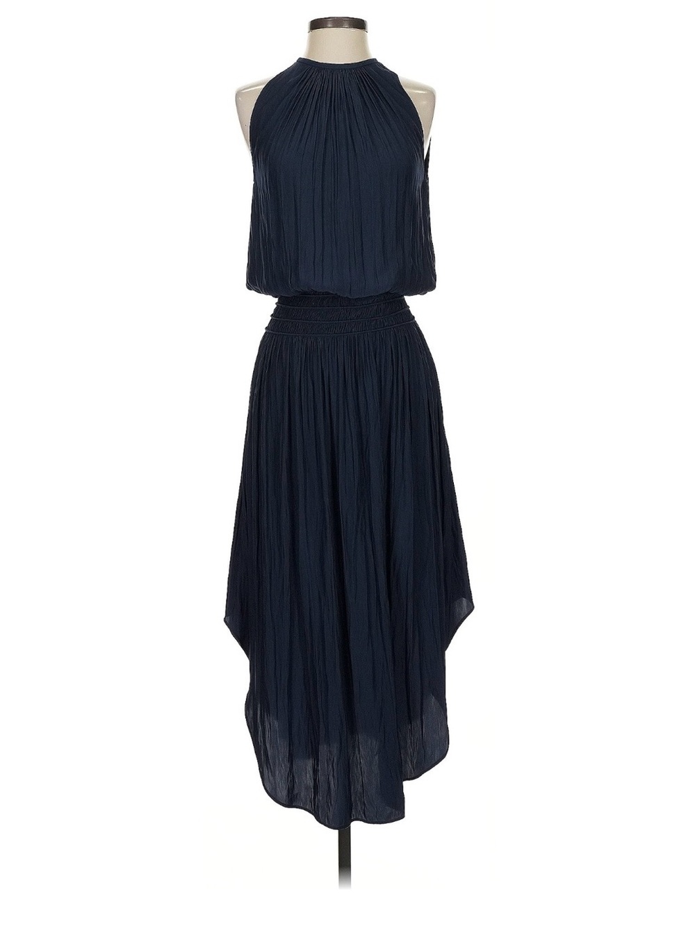 Ramy Brook Navy High-Low Halter Maxi Dress
